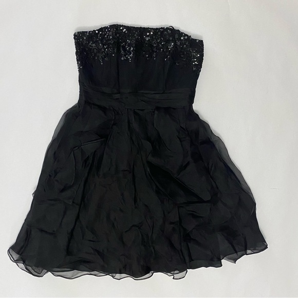 Badgley Mischka Size 6 Black Cocktail Dress Strapless NWT - Picture 1 of 9